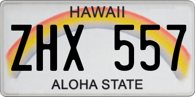 HI license plate ZHX557