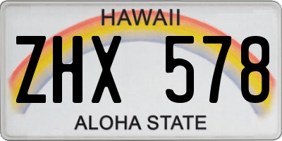 HI license plate ZHX578