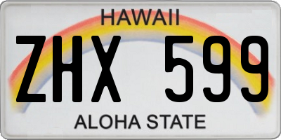 HI license plate ZHX599