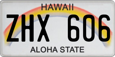 HI license plate ZHX606