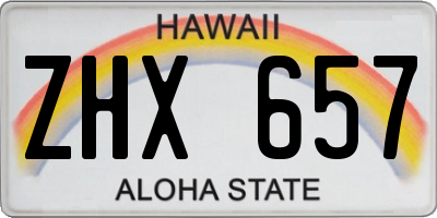 HI license plate ZHX657