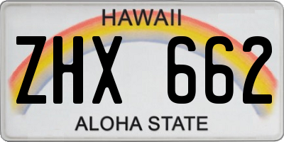 HI license plate ZHX662