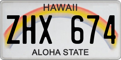 HI license plate ZHX674
