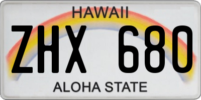 HI license plate ZHX680