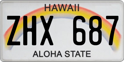 HI license plate ZHX687