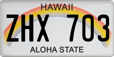 HI license plate ZHX703