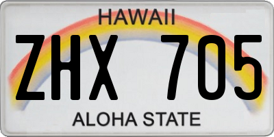 HI license plate ZHX705