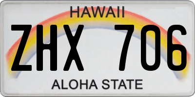 HI license plate ZHX706