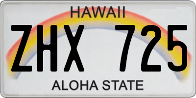 HI license plate ZHX725