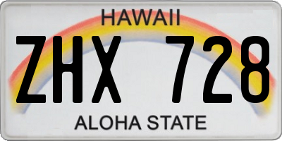 HI license plate ZHX728