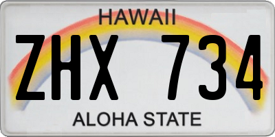 HI license plate ZHX734