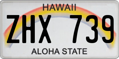 HI license plate ZHX739