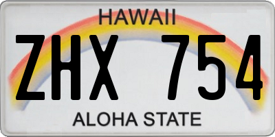 HI license plate ZHX754
