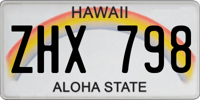 HI license plate ZHX798
