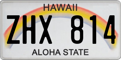 HI license plate ZHX814