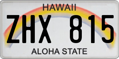 HI license plate ZHX815