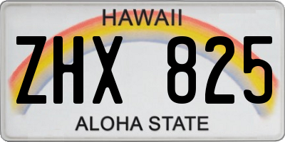 HI license plate ZHX825