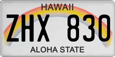 HI license plate ZHX830