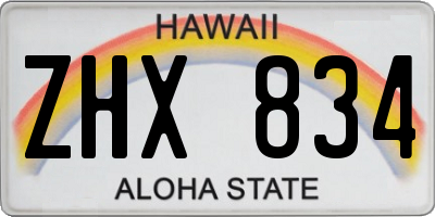 HI license plate ZHX834