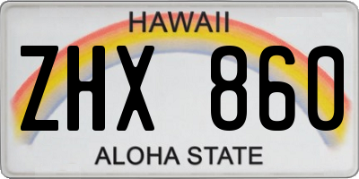 HI license plate ZHX860