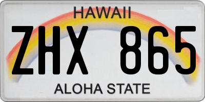 HI license plate ZHX865