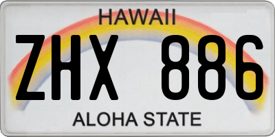 HI license plate ZHX886