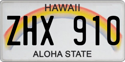 HI license plate ZHX910