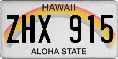 HI license plate ZHX915