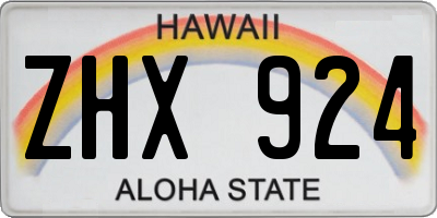 HI license plate ZHX924