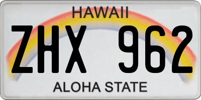 HI license plate ZHX962