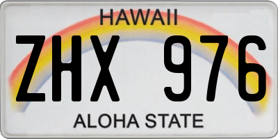 HI license plate ZHX976