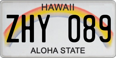 HI license plate ZHY089