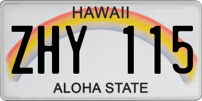 HI license plate ZHY115