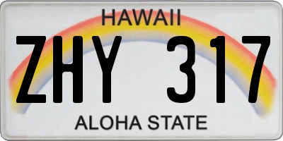 HI license plate ZHY317