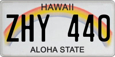 HI license plate ZHY440