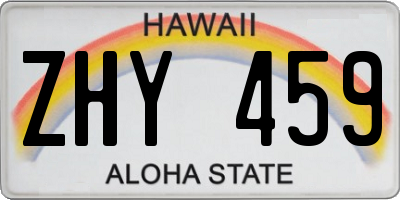 HI license plate ZHY459