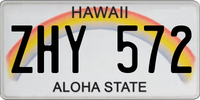 HI license plate ZHY572