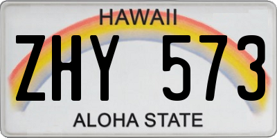 HI license plate ZHY573
