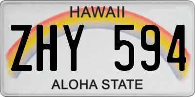 HI license plate ZHY594