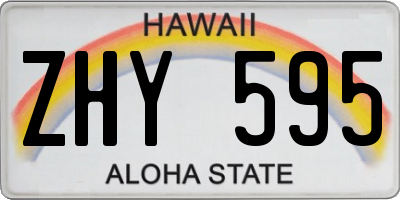 HI license plate ZHY595