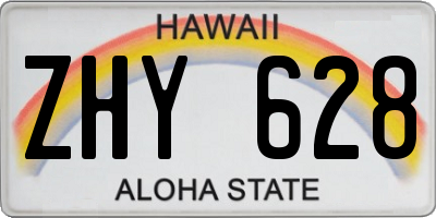 HI license plate ZHY628