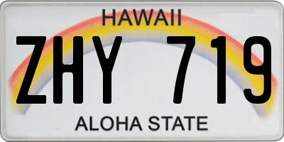 HI license plate ZHY719
