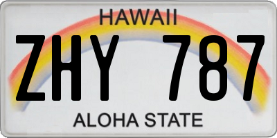 HI license plate ZHY787