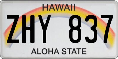 HI license plate ZHY837