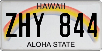HI license plate ZHY844