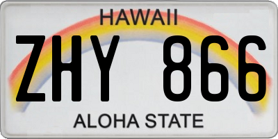 HI license plate ZHY866