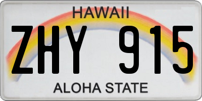 HI license plate ZHY915