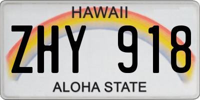 HI license plate ZHY918
