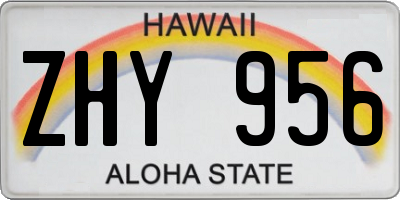 HI license plate ZHY956