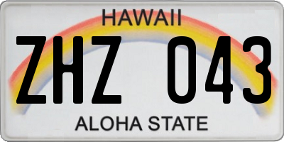 HI license plate ZHZ043